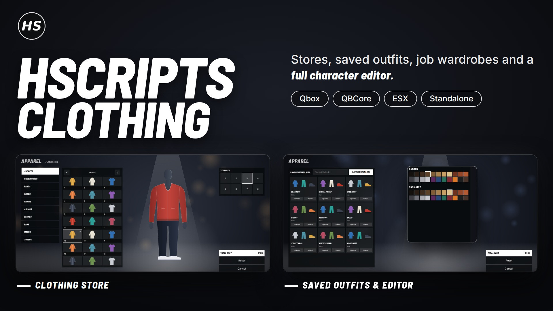 H Scripts Clothing NPV INSPIRED (QBOX, QB-CORE, ESX)