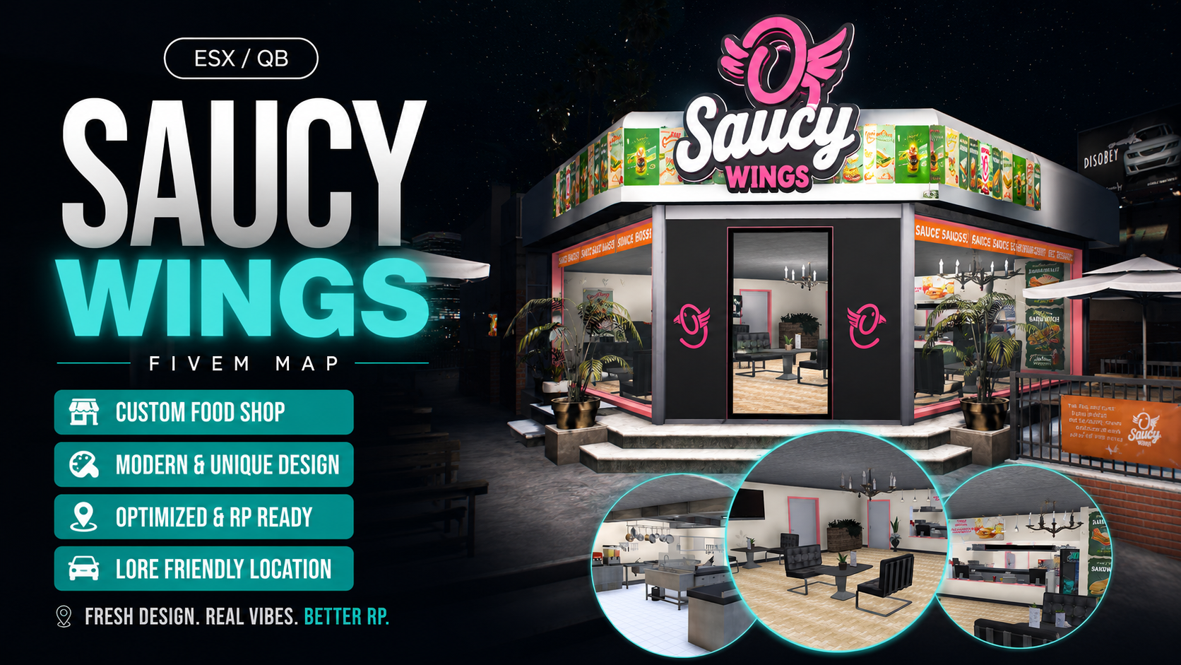 Saucy Wings Realistic Food Business Mlo