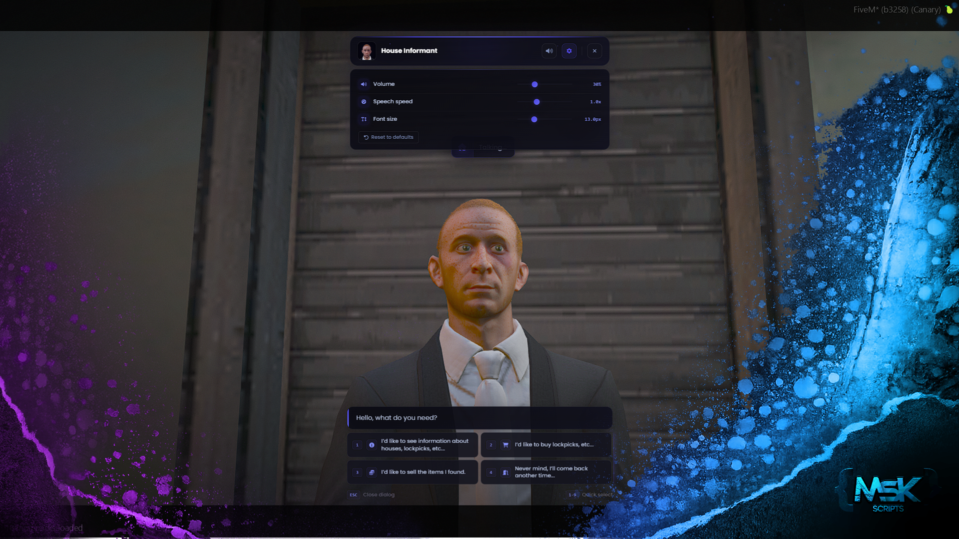 NPC Dialog System Escrowed [ESX, QB, QBOX, STANDALONE]