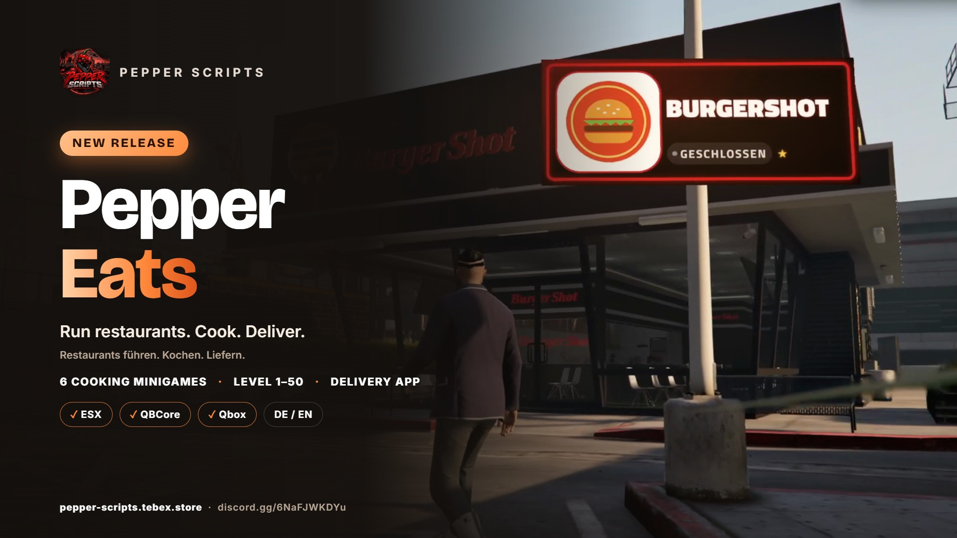 Pepper Eats – FiveM Restaurant & Delivery Script