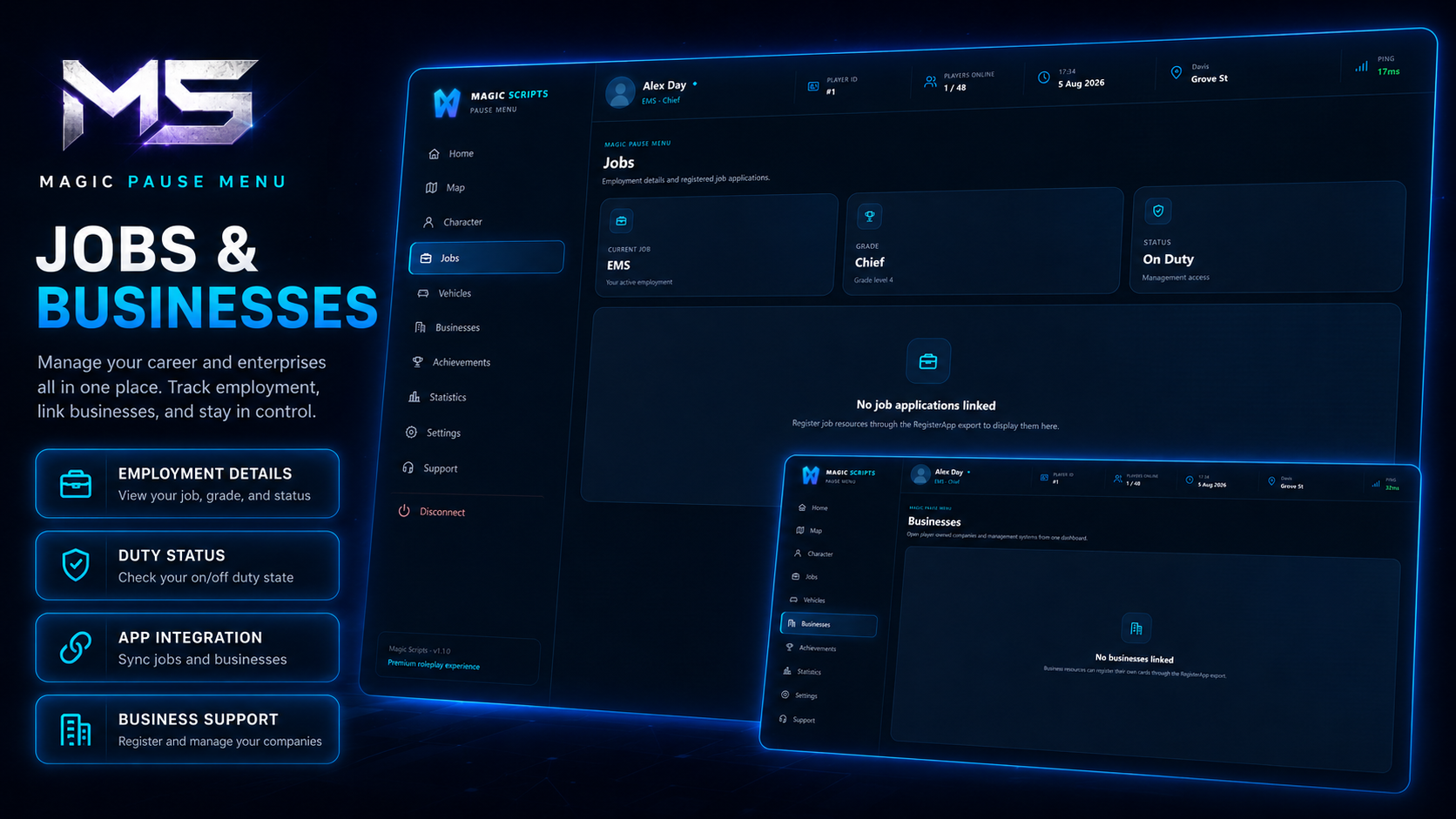 Magic Pause Menu – Advanced FiveM Player Dashboard