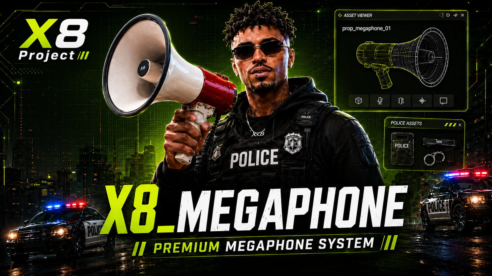 X8_Megaphone (Advanced Megaphone System — Amplified Voice, Custom Range & Job Restrictions) Free!