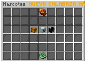 Menú de mascotas del Huevo Calabaza Halloween con sus tres posibles mascotas.