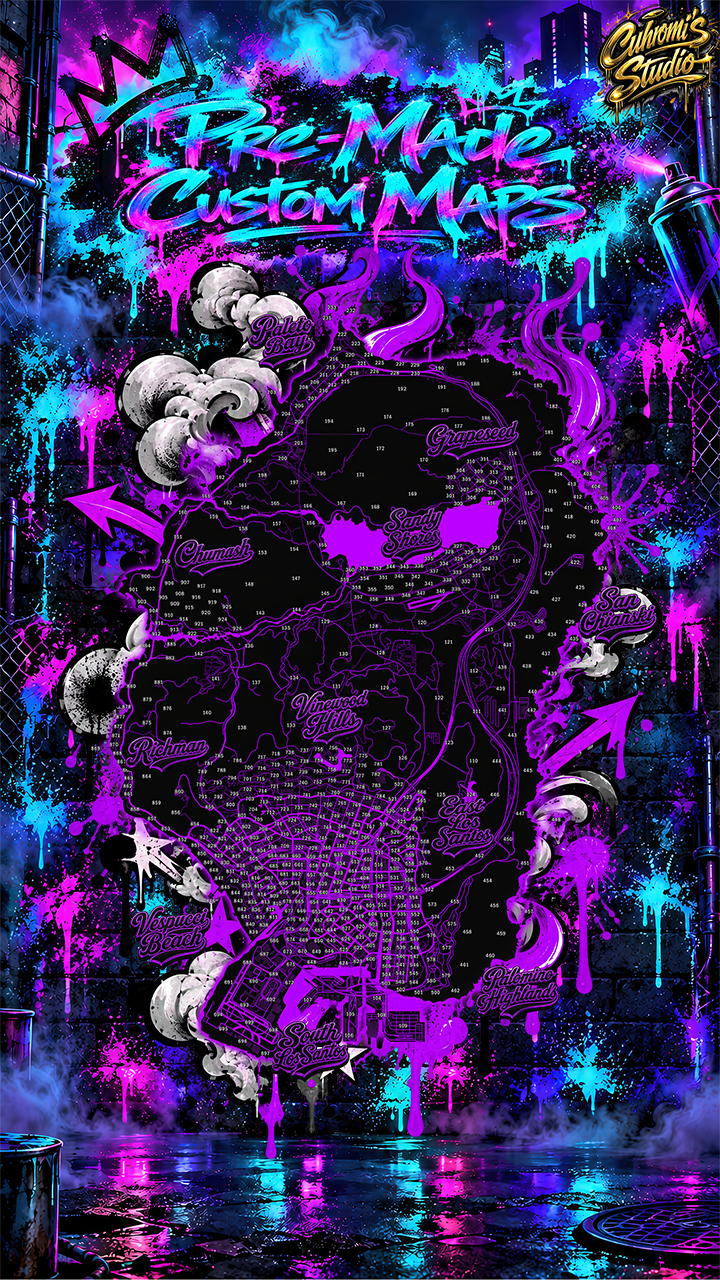Pre-Made Minimap & Pause Menu Map [Theme 2 - Purple]
