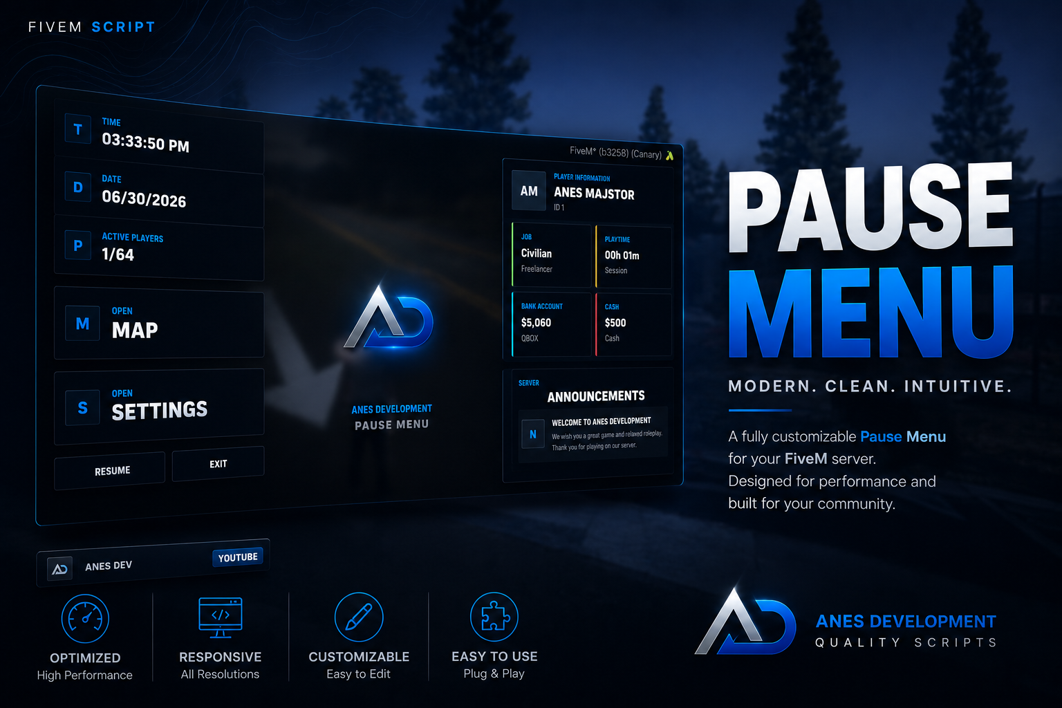 Advanced Pause Menu | Multi-Framework