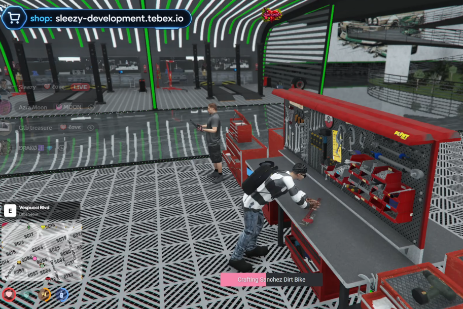 Sleezy Development • Advanced Vehicle Crafting System (QBCore & QBOX)