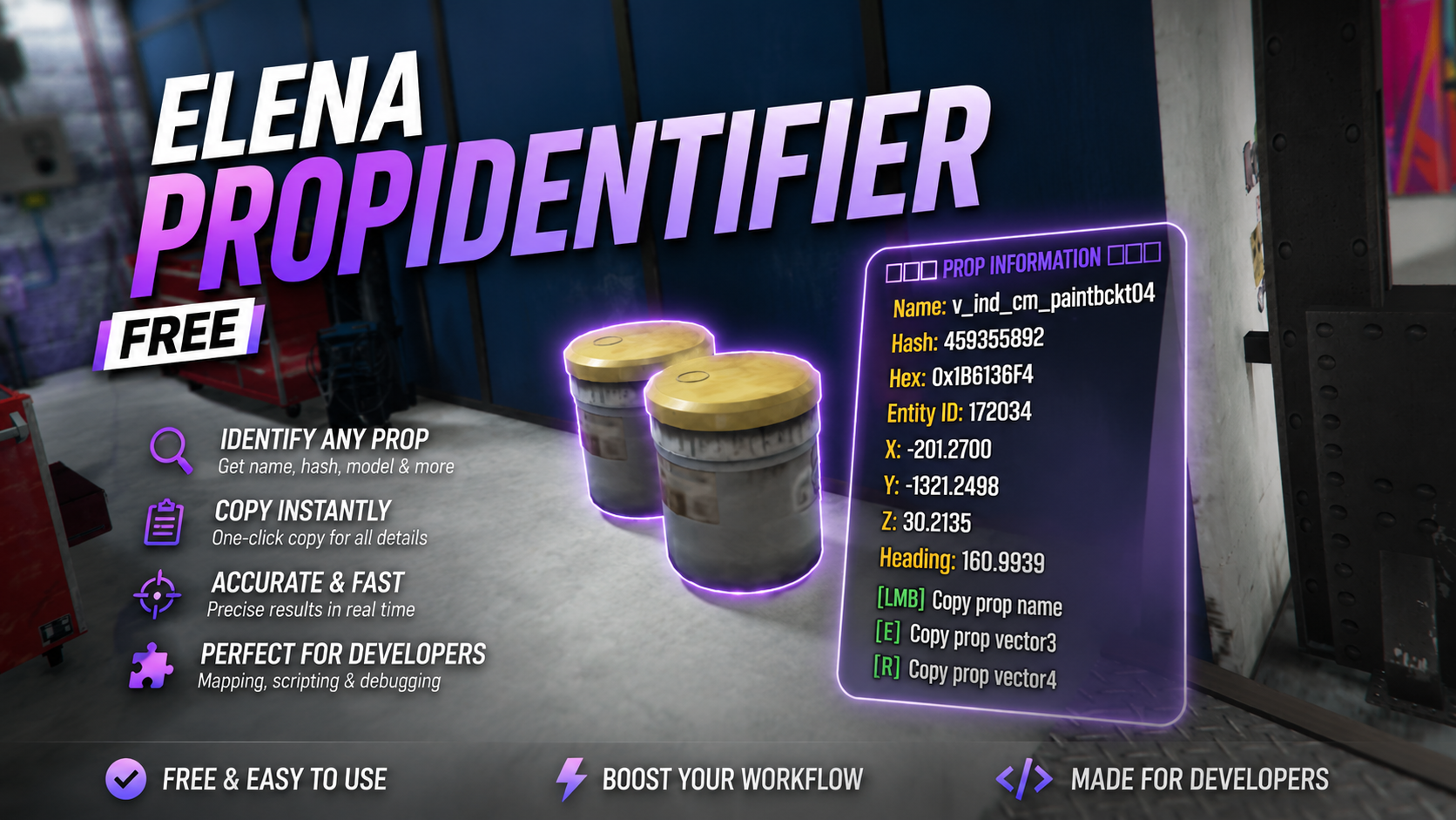 [FREE] Prop Identifier & Coordinate Copier | Elena Scripts (Standalone)
