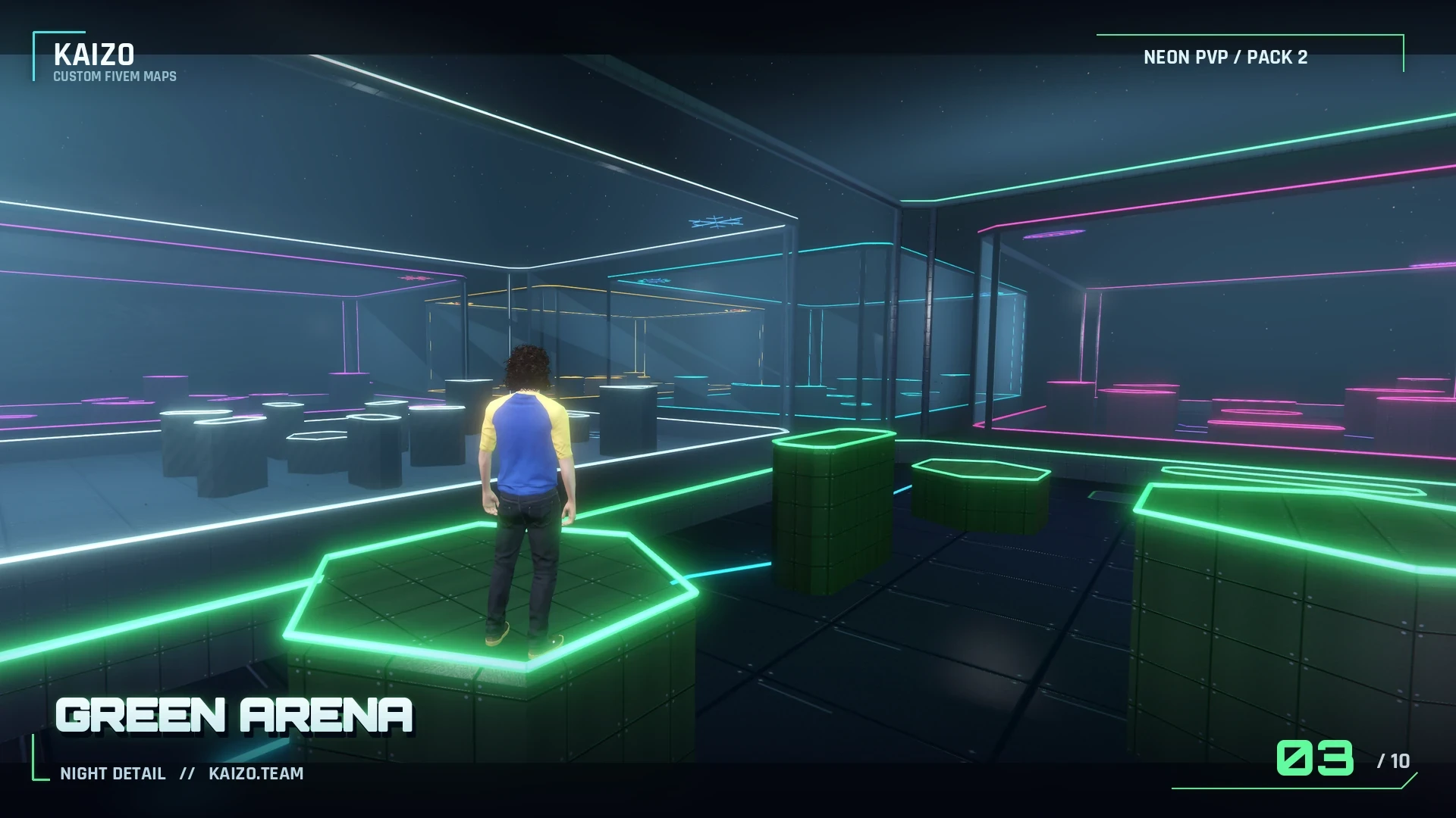 FiveM Neon PVP Map Pack 2 | Multicolor Arenas | KAIZO