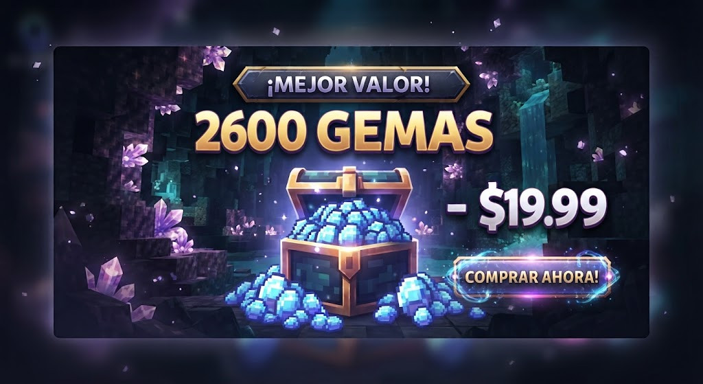 💎 PAQUETE ÉPICO: 2600 GEMAS 💎