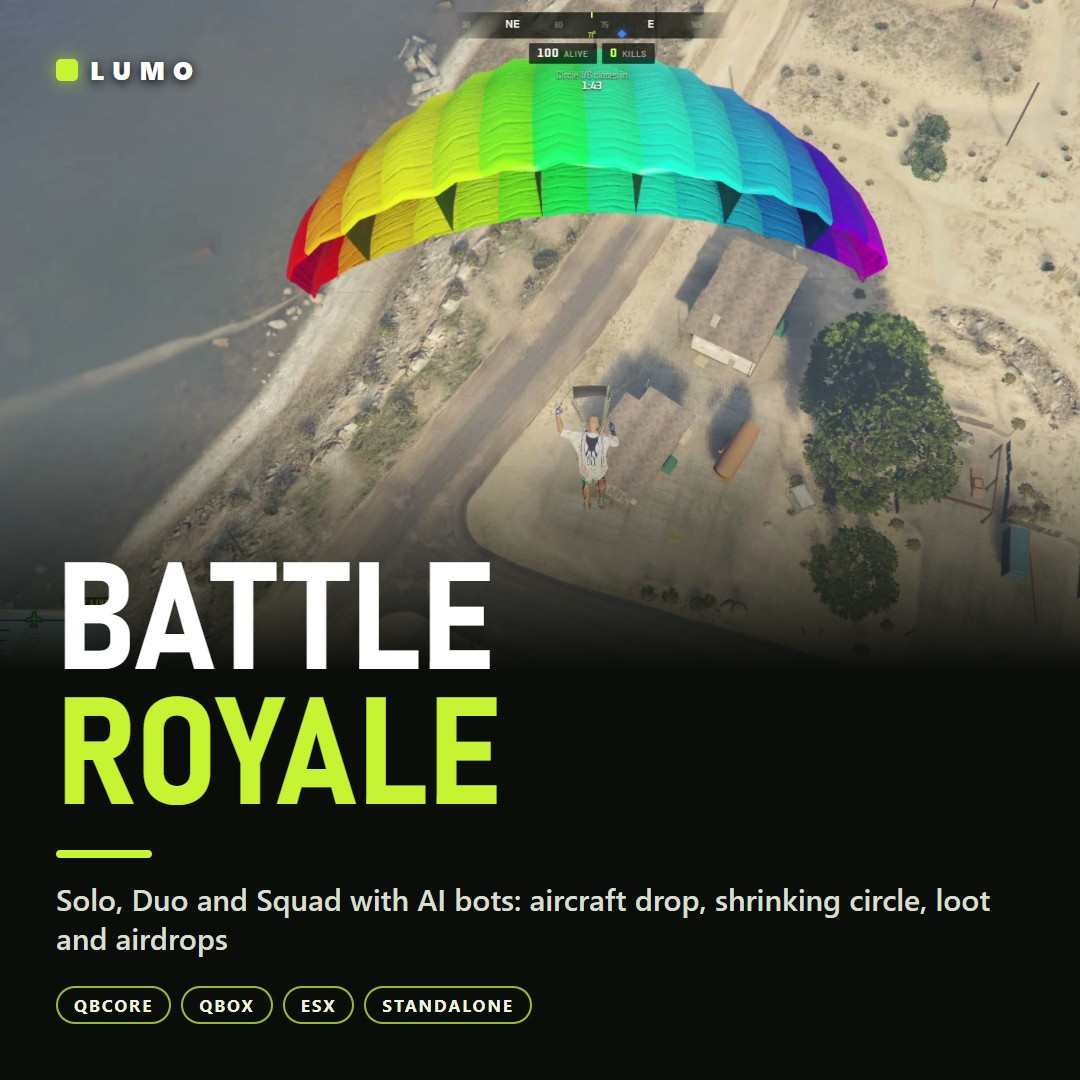 Lumo Battle Royale — Solo, Duo & Squad with AI Bots (Escrow)