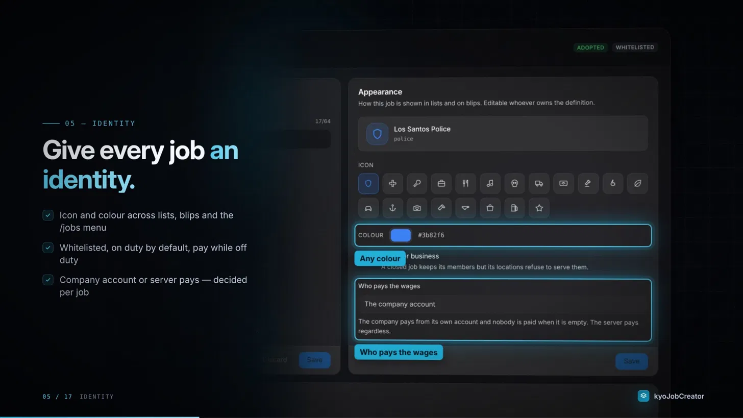 kyoJobCreator | Advanced Job Creator [QBox / QBCore / ESX]