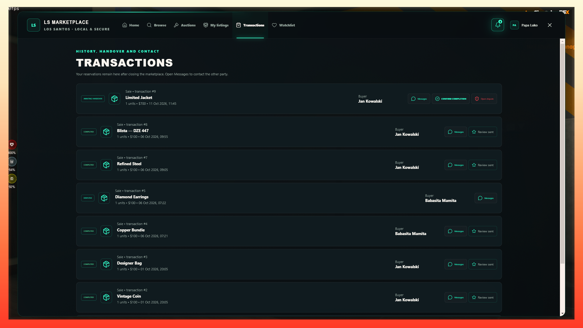 Los Santos Marketplace & Dark Web | Legal & Crime Trading Platform