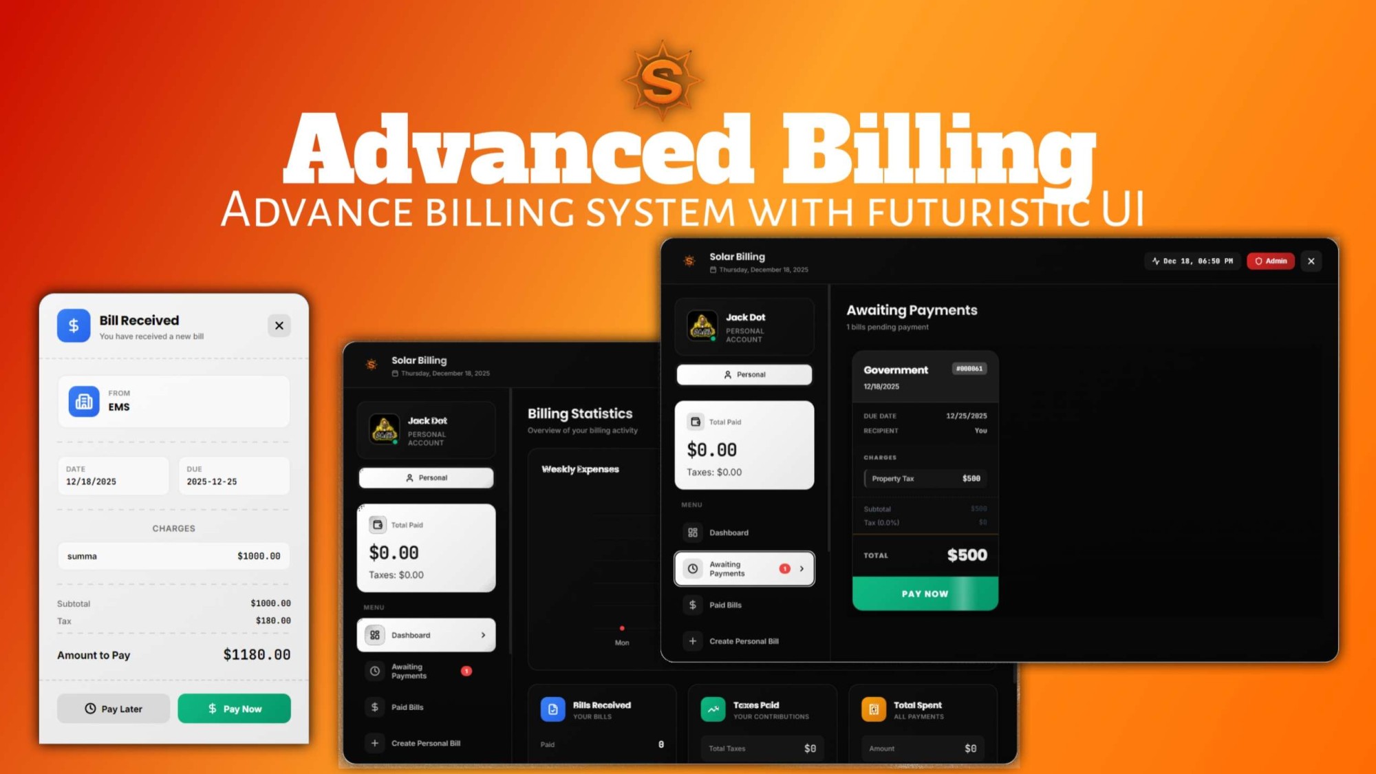 SOLAR SCRIPTS · SOLAR BILLING [ESX,QB,QBOX]