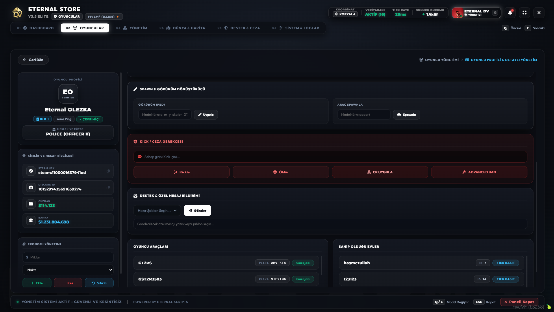 Eternal Admin Panel | ZENORA