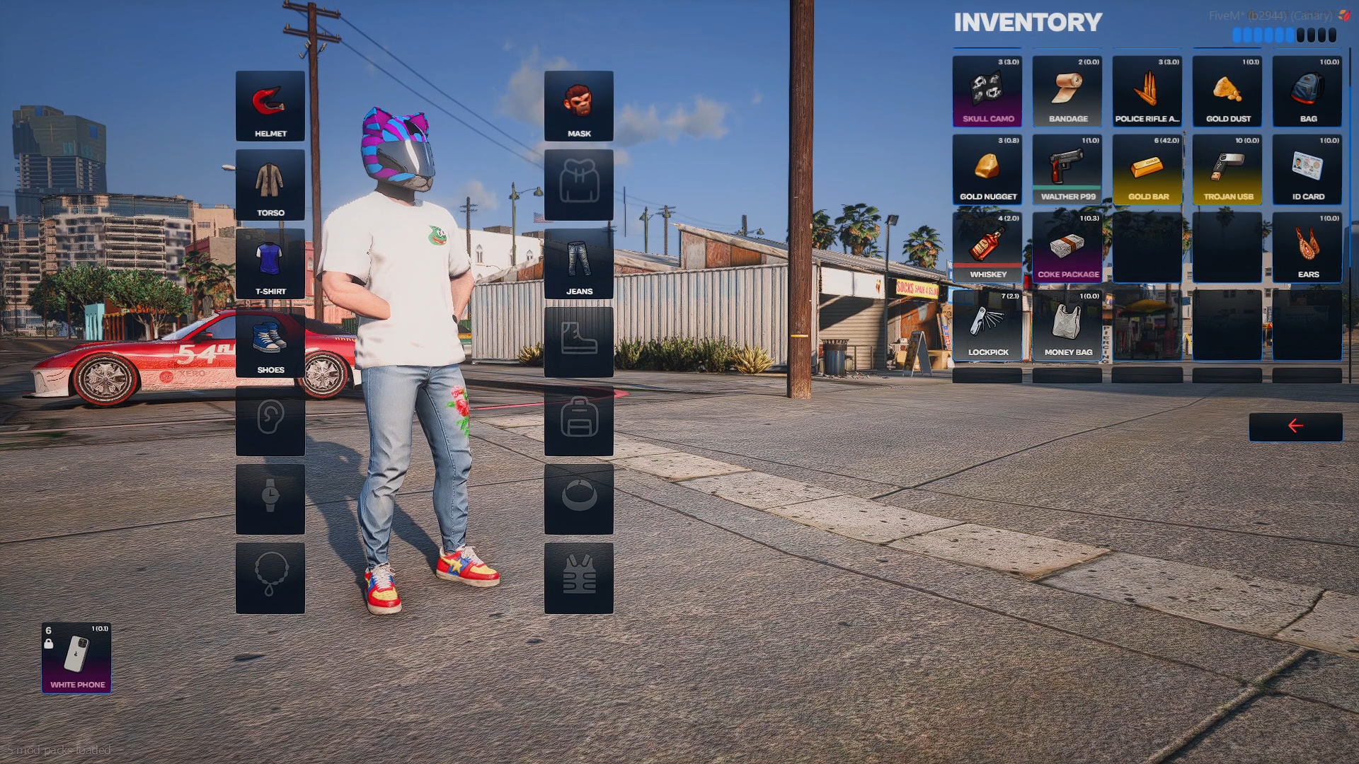 Inventory mod for FiveM with weapon and item handling
