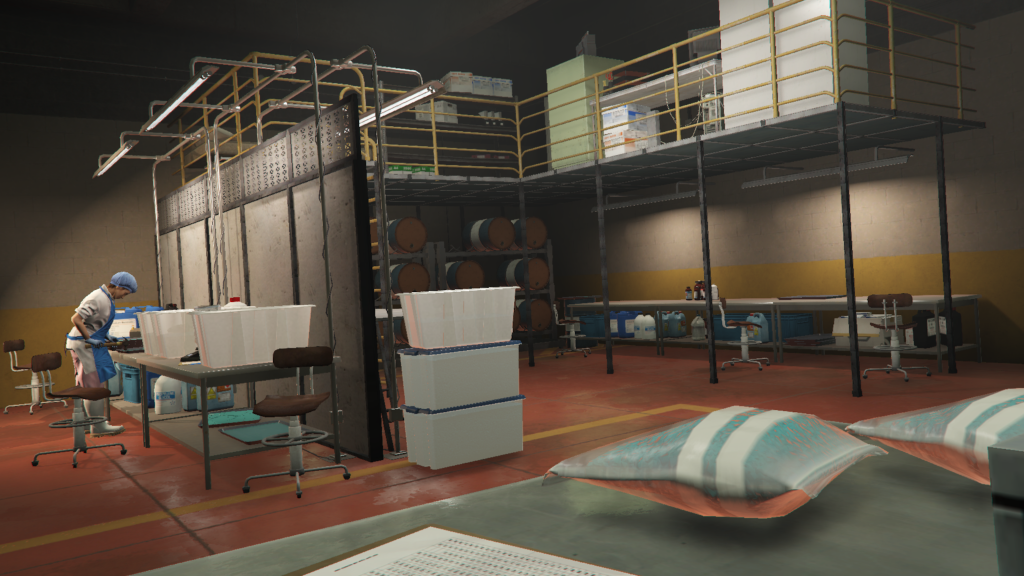 Large warehouse meth lab setup GTA V FiveM Interior MLO