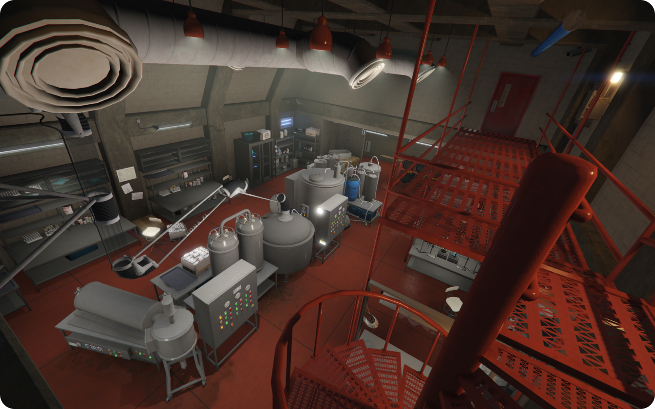 Superlab under laundromat with meth equipment Breaking Bad reference GTA V FiveM Interior MLO