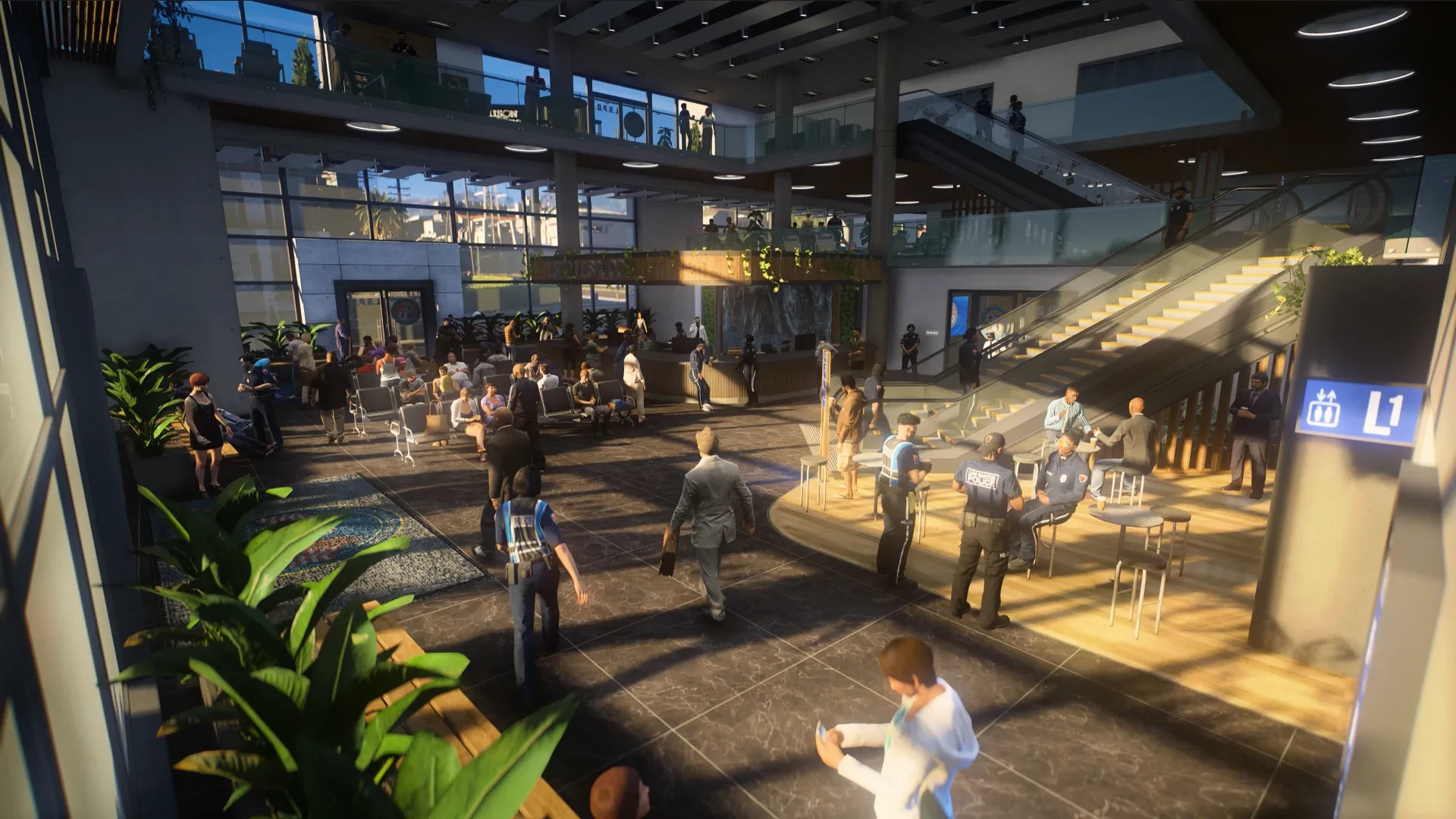 Vespucci Police Department reception with functional escalator GTA V FiveM Interior MLO