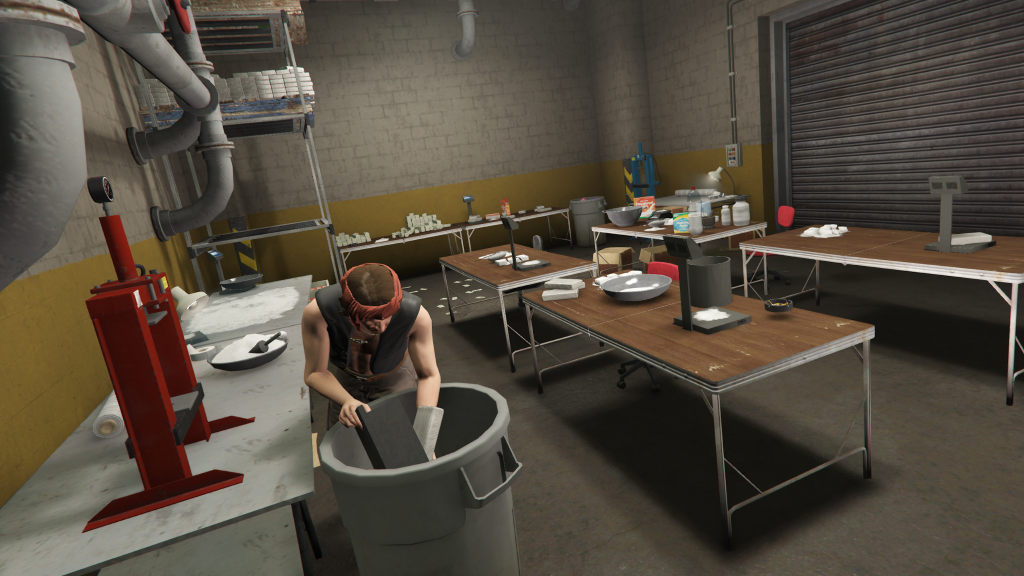 Large warehouse cocaine lab setup GTA V FiveM Interior MLO