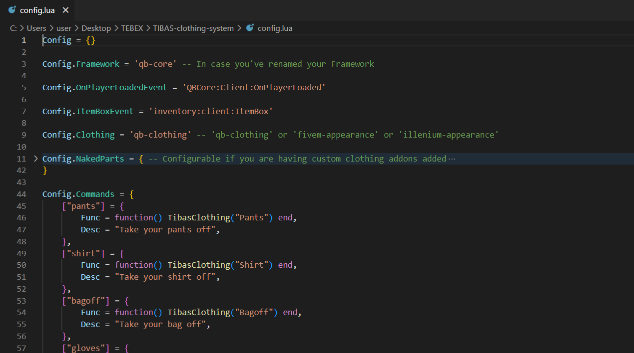 TIBAS | Clothing System (Items)
