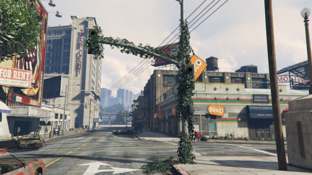 Traffic light covered with grass 1