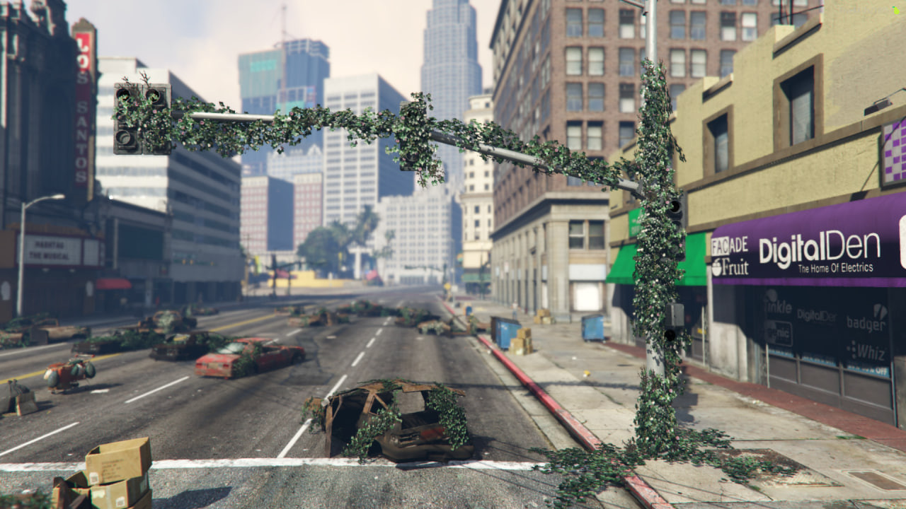 Traffic light covered with grass 2