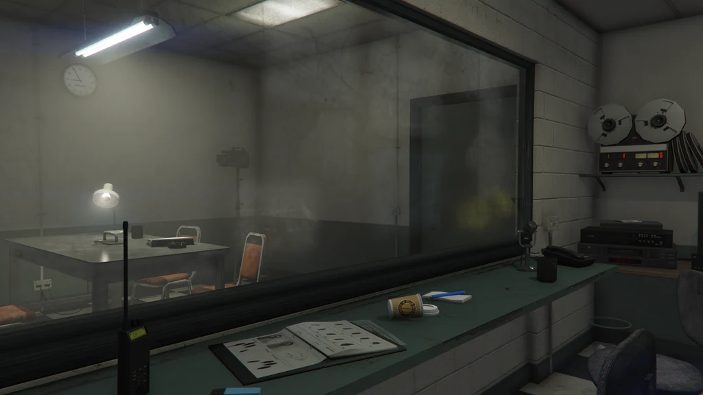 Sheriff Department interrogation room with one way glass GTA V FiveM Interior MLO