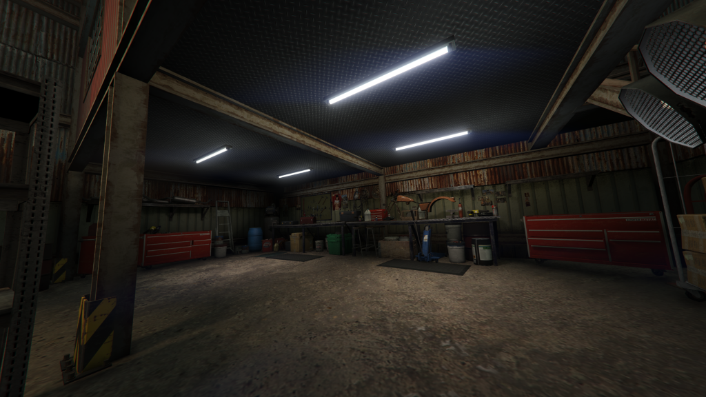 Lost MC Clubhouse Grapeseed hangar mechanic workshop GTA V FiveM Interior MLO
