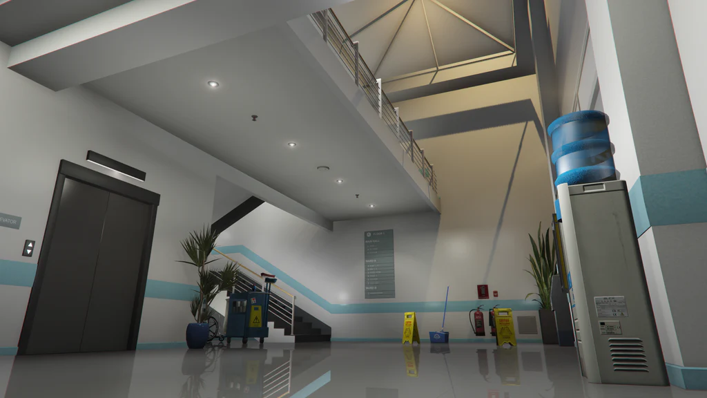 Medical Center staircase view GTA V FiveM Interior MLO