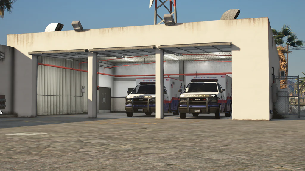 Sandy Shores Clinic Center ambulance garage GTA V FiveM Interior MLO