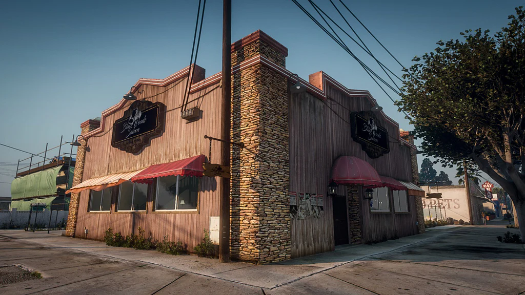 Black Wood Saloon exterior GTA V FiveM Interior MLO