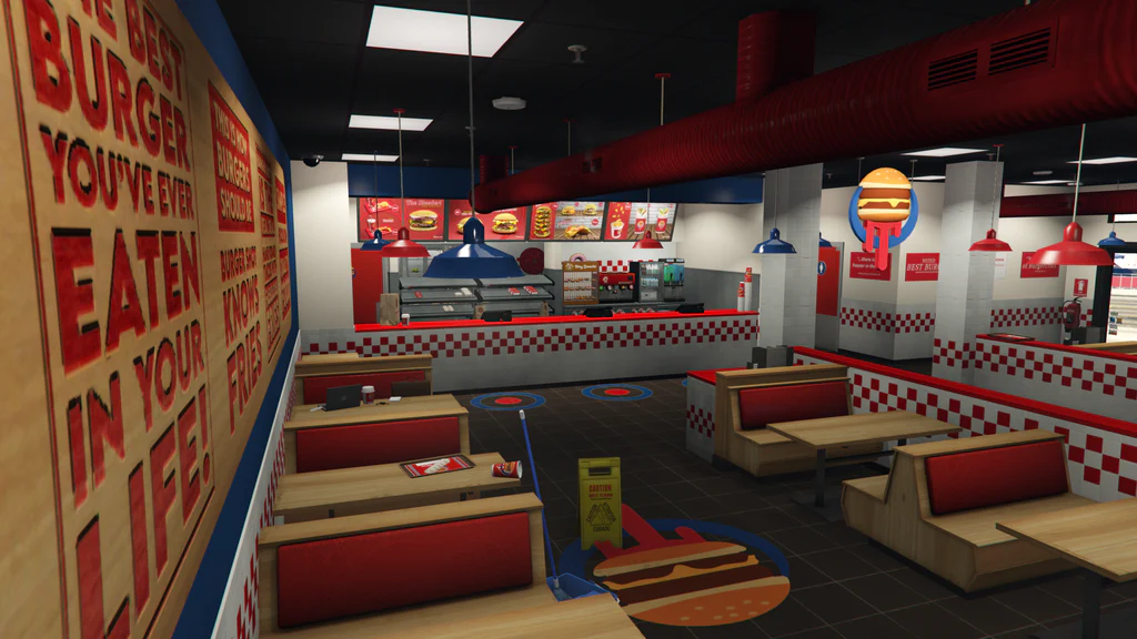 Vespucci BurgerShot dining area GTA V FiveM Interior MLO