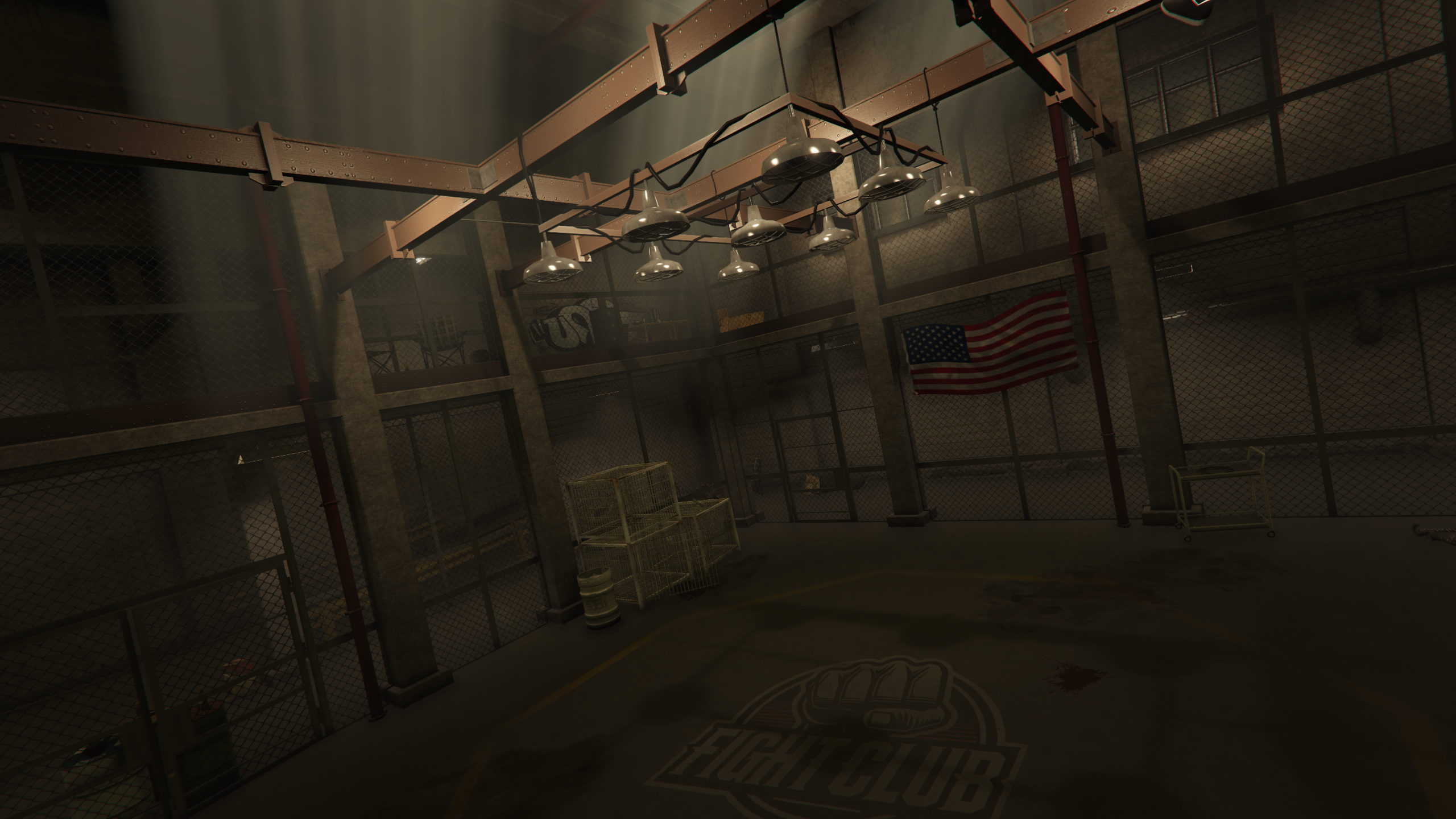 Fight club cage interior dark hangar GTA V FiveM Interior MLO
