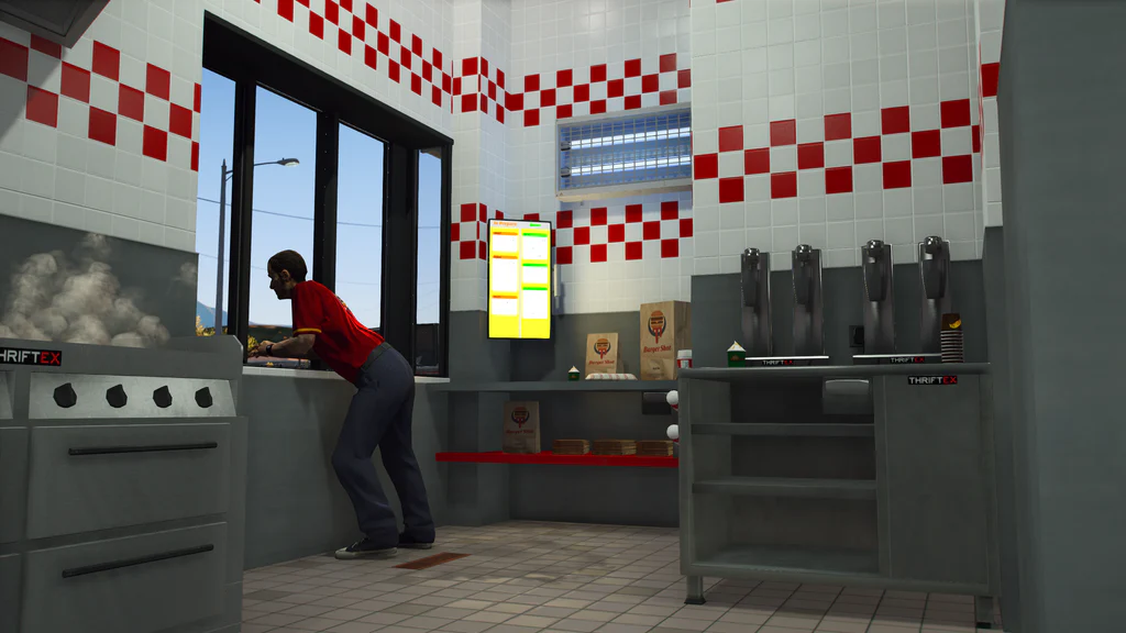 BurgerShot drive thru employee taking order GTA V FiveM Interior MLO