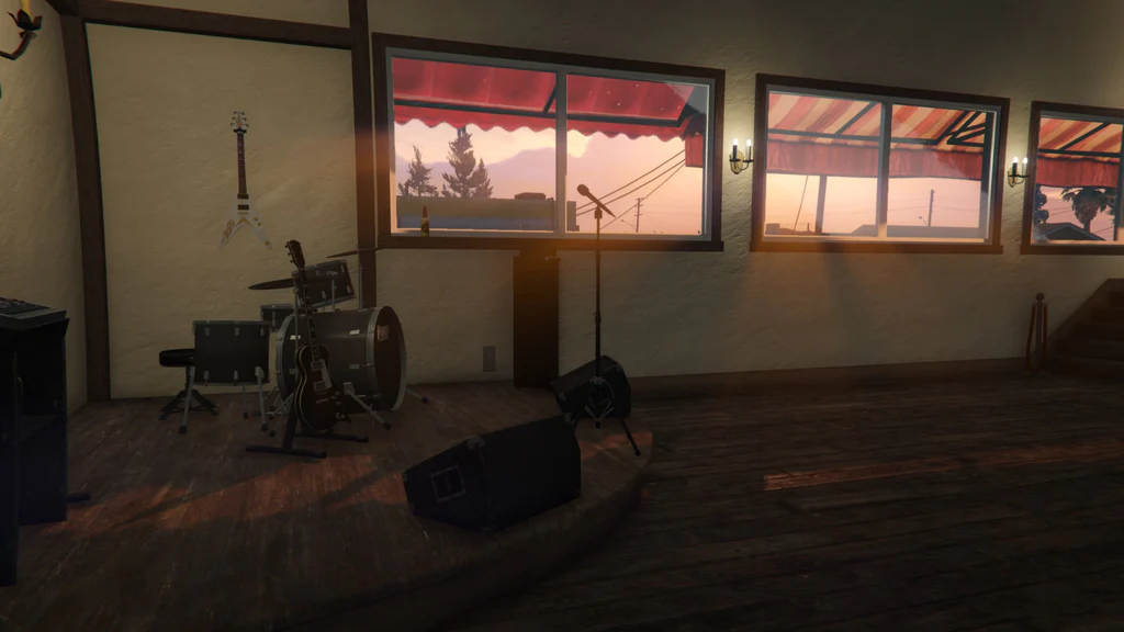 Black Wood Saloon stage area GTA V FiveM Interior MLO