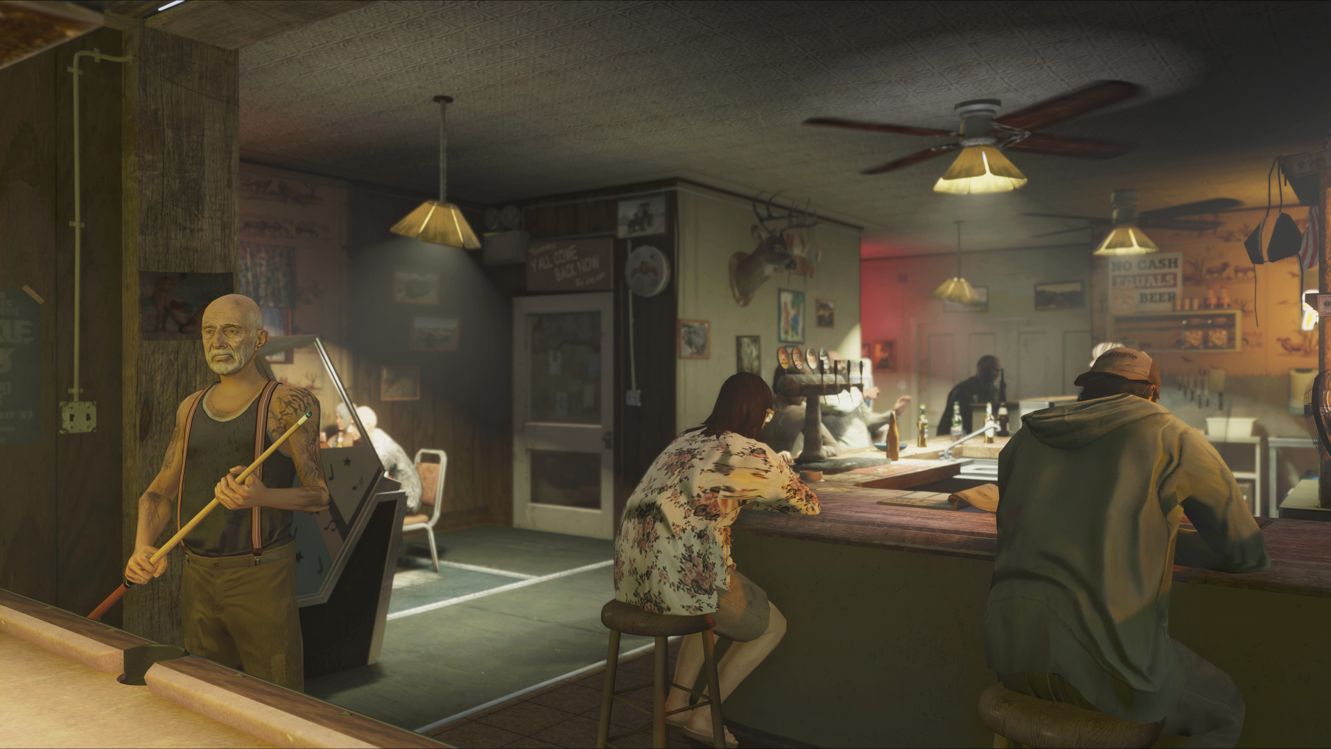 Rusty Tap bar with people playing pool GTA V FiveM Interior MLO