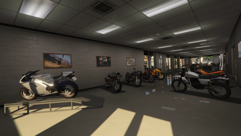 Sanders Motorcycles showroom motorcycles GTA V FiveM Interior MLO