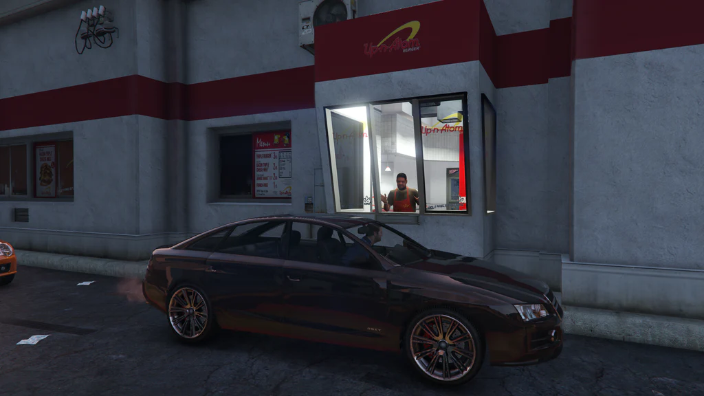 Vinewood Up-n-Atom Burger drive thru player GTA V FiveM Interior MLO