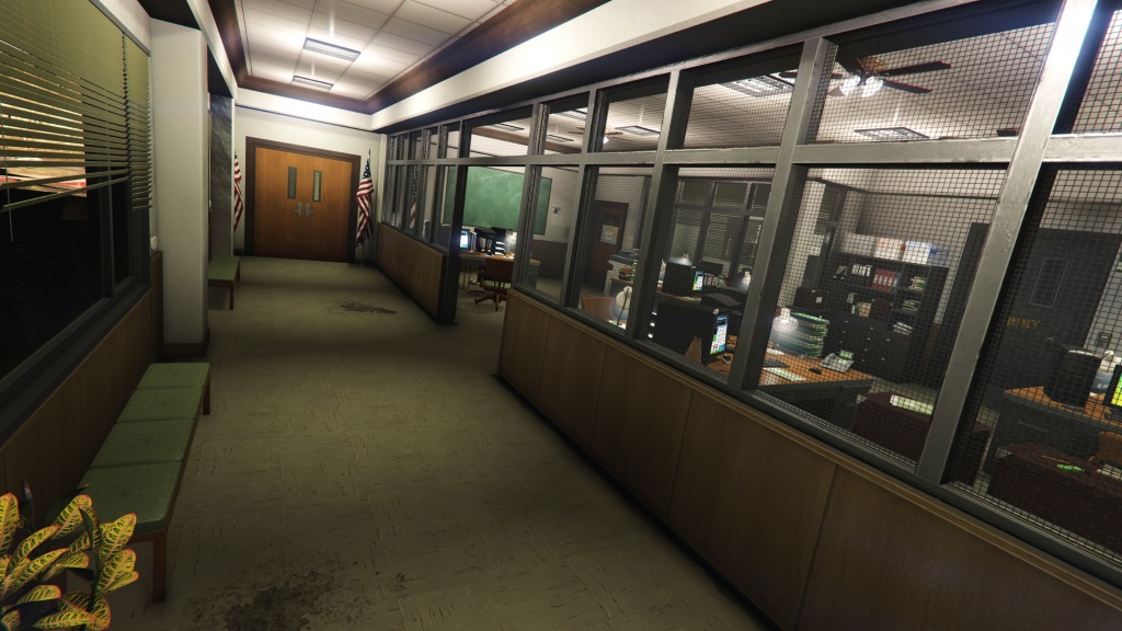 Sheriff’s Department main hallway to open space and cells GTA V FiveM Interior MLO