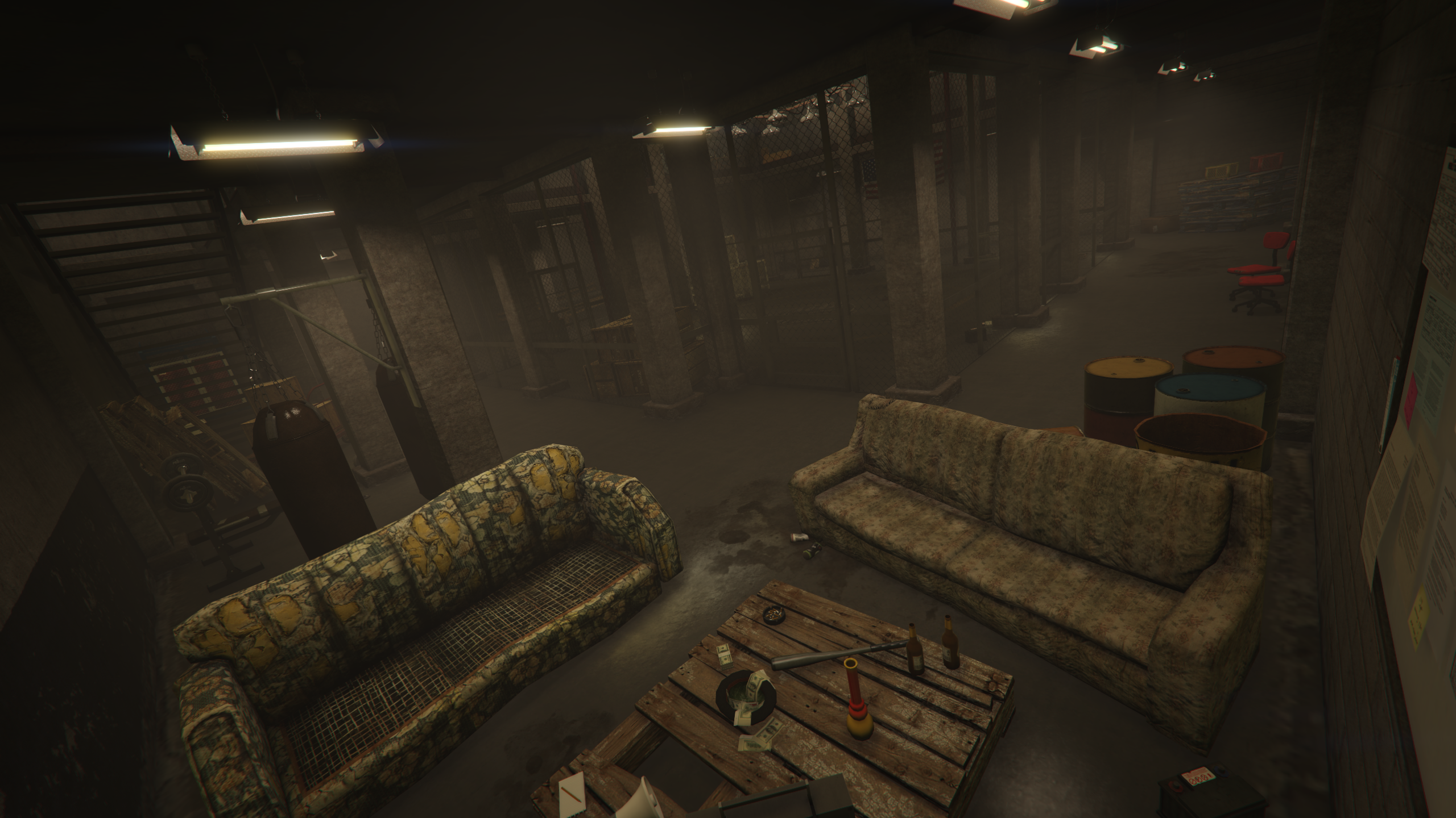 Fight club balcony dark hangar GTA V FiveM Interior MLO