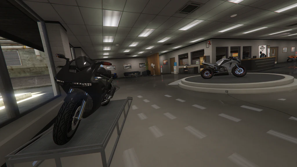 Sanders Motorcycles central dealership area GTA V FiveM Interior MLO