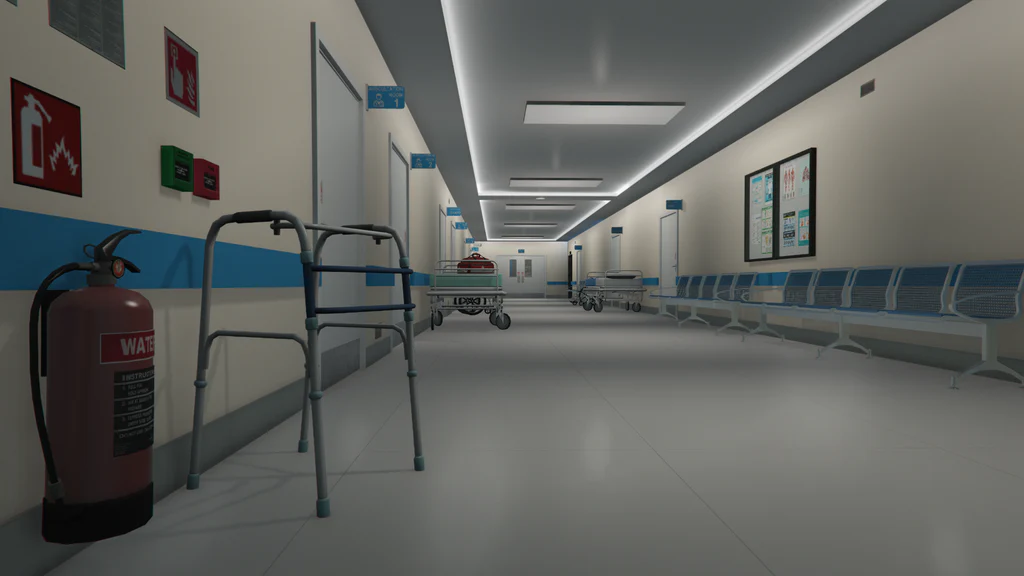 Mount Zonah Medical Center hallway GTA V FiveM Interior MLO