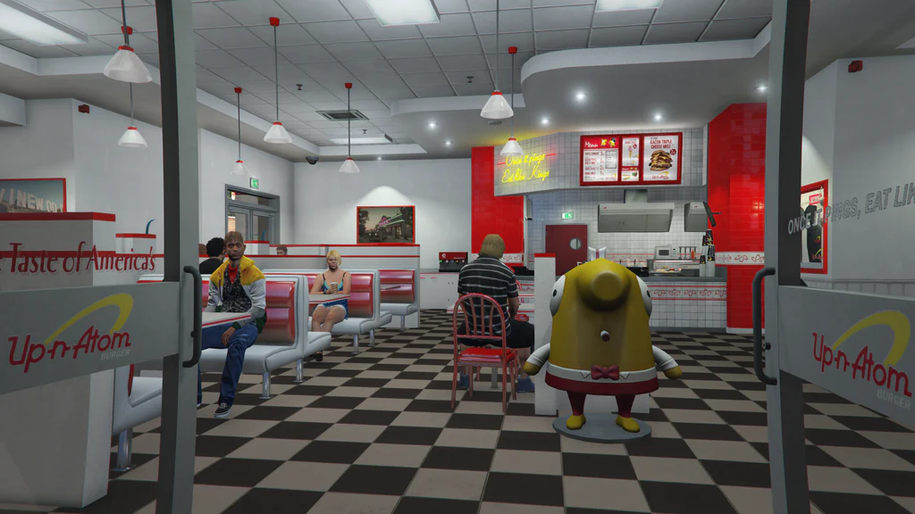 Vinewood Up-n-Atom Burger entrance GTA V FiveM Interior MLO