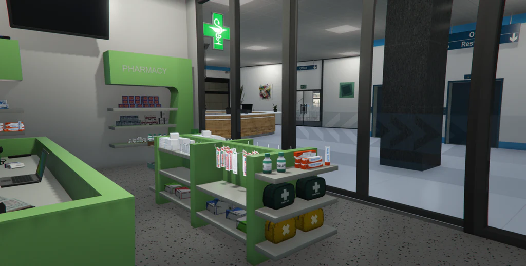 Mount Zonah Medical Center pharmacy GTA V FiveM Interior MLO