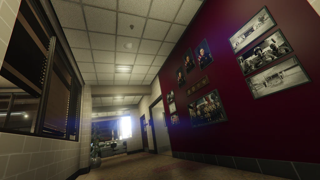 Blaine County Fire Department main hallway GTA V FiveM Interior MLO