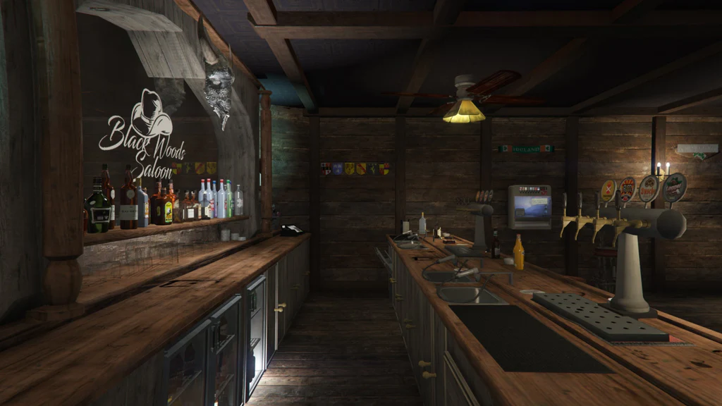 Black Wood Saloon bar GTA V FiveM Interior MLO