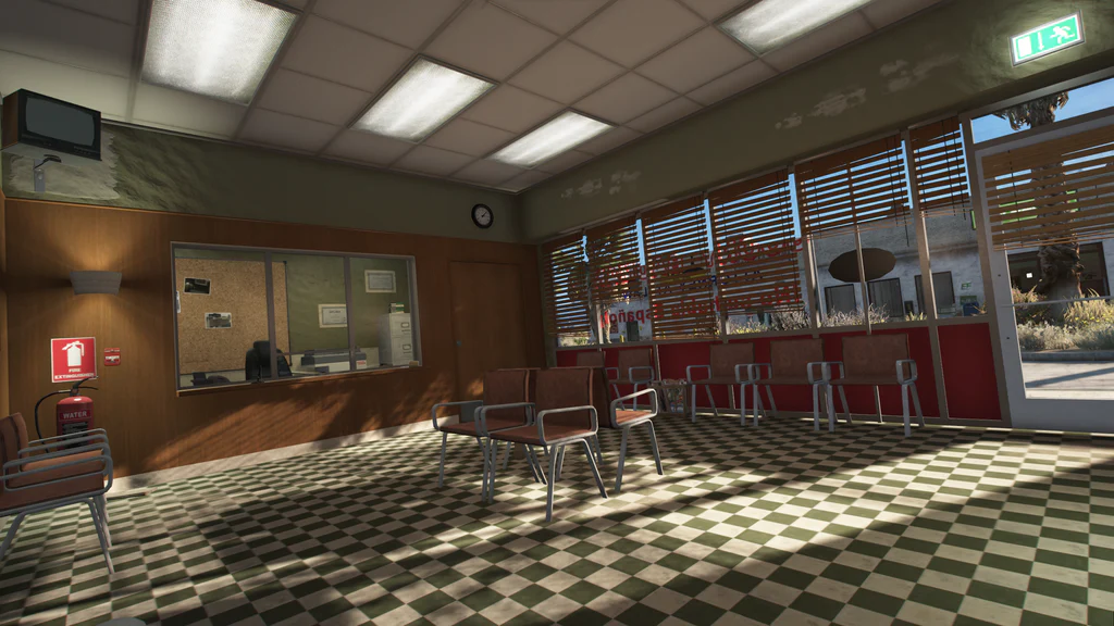 Sandy Shores Strip Mall Lawyer office reception inspired by Saul Goodman Breaking Bad GTA V FiveM Interior MLO
