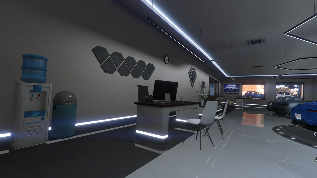 Benefactor Dealership reception desk GTA V FiveM Interior MLO