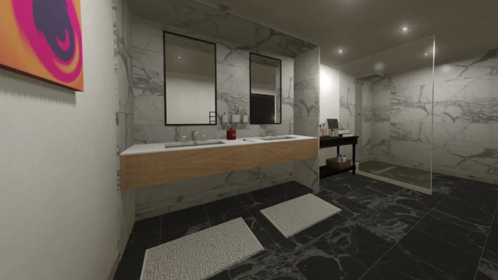 Von Crastenburg Hotel Rockford Hills room bathroom GTA V FiveM Interior MLO
