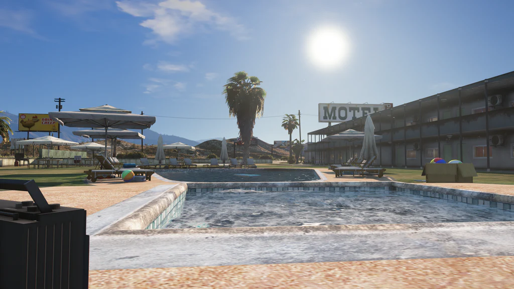 Sandy Shores Motel poolside GTA V FiveM Interior MLO
